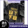 Camiseta Gráfica Lavada Vintage para Hombre 230G Transfronteriza con Estampado de Ángel - Logo de Banda "Retro"