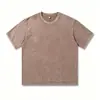 Camiseta estilo retrô americano 260g, lavagem pesada, com aspecto desgastado, corte solto oversized, ombros caídos, manga curta, unissex, pode ser estampada com designs