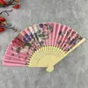 [Buena persona] verano estilo japonés retro Mujer abanico de seda de bambú chino estilo japonés abanico pequeño abanico plegable venta al por mayor