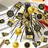 Decoración de Mesa para Fiesta de Año Nuevo 2027 Producto Nuevo Transfronterizo Centro de Mesa Decorativo Negro y Dorado para Nochevieja