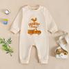 2025 Bebés Niños y Niñas Bebé Primavera y Otoño Pascua Casual Transpirable Moda Manga Larga Bordado Monopie Traje de Gateo