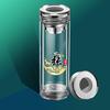 Taza de Vidrio con Grabado Gratis Transparente Cristal Té Negocios Viaje Montaje en Coche Venta al por Mayor Taza de Té de Vidrio de Borosilicato Alto