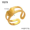 Anillo de línea de estilo simple con personalidad de moda de joyería de acero de titanio transfronterizo de estilo británico, serie de anillos de retención de color oro de 18 quilates