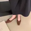 Primer encuentro: Nuevos zapatos planos de estilo chino, estilo nacional, con lazo, punta fina, tacón bajo, elegantes, punta cuadrada, tacón de cuña, de gamuza