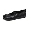 Weiwei Girl 8293 - Zapatos de piel de cerdo de cinco dedos, Mary Janes con correa cruzada, bailarinas poco profundas para mujer