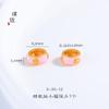 Accesorios dorados de larga duración que no se decoloran para manualidades DIY, carácter Fu tallado, anillo corredor circular, esmalte, cuenta individual, material para joyería de cuentas, Mujeres
