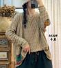 Suéter Retro Artístico Nuevo de Otoño e Invierno para Mujer Estilo Perezoso Estilo bf Manga Larga Cuello de Tortuga Cuello Redondo Holgado Talla Grande Tejido Acolchado