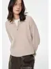 Suéter de punto de alta calidad M*iu de lana, de cuello polo retro versátil, en capas K1113