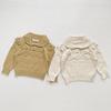 Liquidação, Sem Trocas ou Devoluções Suéter Retro com Gola Lapela Outono/Inverno Cutemilyins para Bebês Meninas, Suéter Pulôver com Bolas em Jacquard