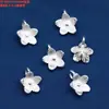 Plata de Ley Colgante Pequeño Flor Hoja Submarina Charm Colgante de Plata de Ley Blanca Materiales para Abalorios Hechos a Mano DIY Accesorios