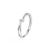 Anillo Trenzado de Plata de Ley 999 Mobius Romántico Nicho Gama Alta Ins Anillos de Plata Pura para Hombres y Mujeres