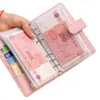 Bolsa con cremallera macaron A6 en stock, presupuesto en efectivo, carpeta de tarjetas, planificador, cuaderno, bloc de notas