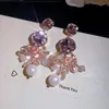 Brincos de Tarraxa com Pérola Quadrada de Cristal Strass Inserido Agulha de Prata Brincos de Moda Retrô Vintage Orelha de Alto Padrão de Nicho Ornamentos para Mulheres
