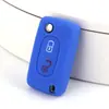 Adecuado para Peugeot 307 bolsa plegable para 2 llaves dispositivo anti-robo de silicona cubierta de llave cubierta protectora para mando a distancia de coche
