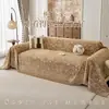 Funda de sofá de chenilla estilo vintage, apta para todas las estaciones, estampado floral, funda de sofá artística de una pieza para sala de estar y apartamento de alquiler