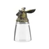 Copo Criativo de Novo Estilo para Bebidas Alcoólicas com Design de Cabeça de Animal, Copo Pequeno, 0,05kg Copos de 50ml, Garrafa de Whisky, Estojo de Couro