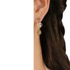 [Hua Manting] Pendientes de Jade Hetian Natural Nuevo Estilo Chino Diseño de Alta Gama Aguja de Plata 925 Pendientes Pequeños de Orquídea