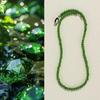 Nuevo collar de anillo único con cuenta redonda de calcedonia verde de 8 mm para mujer, no se decolora, estilo veraniego, collar de cuentas, collar al por mayor