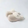Chinelos de Algodão Cor Sólida EVA para Mulheres 2026 Outono/Inverno Novo Estilo Interno Casa Veludo Plus Antiderrapante Impermeável Quente Sapatos de Algodão para Senhoras