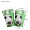 Conjunto de Louças de Mesa para Festa de Aniversário de Futebol Verde Bandeira Balão Prato de Papel Copo de Papel Toalha Suprimentos de Decoração