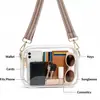 Amazon Bolsa Cuadrada Pequeña Transparente Impermeable de PVC para Exteriores Conveniente para Viajes Almacenamiento Maquillaje Bolso de Hombro Cruzado