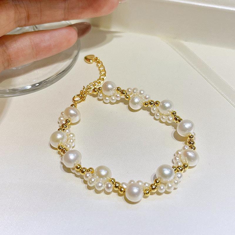 手工编织猫爪天然淡水珍珠手链女轻奢小众高级感甜美网