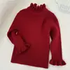Colección de otoño e invierno 2026 transfronteriza: suéter tejido de uso diario y prenda base para niñas, ropa interior cálida y versátil de manga larga