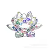 Nuevo Candeleros de Cristal de Loto Chino Artesanías Adornos Candeleros Molde de Color Pétalo Escritorio Templo para Mayorista