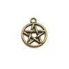 Precio de fábrica al por mayor collar con colgante de anillo de estrella de cinco puntas hueca aleación accesorios de joyería DIY 20 * 16 mm