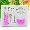 Unicórnio arco-íris líquido silicone molde flip açúcar bolo de chocolate molde DIY decoração bolo molde de cozimento