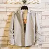 Camisa Masculina de Manga Longa Marca da Moda Corte Slim Primavera Camisa Estilosa Formal para Negócios Versão Coreana Camisa Versátil da Moda