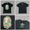 Marca de moda suministro mayorista transfronterizo para comercio exterior Amazon: Camiseta de manga corta de tiburón de alta resistencia, Camiseta con cabeza de mono BAPE