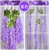 Flor de Glicinia de 3 Hojas y 6 Hojas Flor de Frijol Decoración de Boda Arco de Flores Artificiales Accesorios Enredadera de Flores de Plástico para Techo Lote de Flores Artificiales