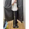 Calça de Moletom Popular com Três Listras e Barra Reta para Homens, Calça Esportiva Listrada Lateral para Primavera e Outono, Calça Casual Retro Americana