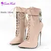 Comercio Exterior Botas Sexy de Mujer Cierre 18 Cm Tacones Super Altos Puntiagudas Metal Tacón Fino Botines SM Botas de Reina Talla Grande
