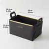 Caja de almacenamiento de escritorio de cuero, caja de cosméticos para el cuidado de la piel, caja coleccionable, cesta plegable de PU para guardar ropa, juguetes y libros.