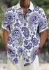 Camisa Hawaiana Estampada con Degradado de Color Primavera y Verano para Hombre Vacaciones Playa Comercio Transfronterizo Fabricante Camisa de Manga Corta de Verano