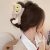 Pinza de Pelo de Felpa Marrón para Mujer Otoño e Invierno 2025 Nuevo Pinza de Pelo de Gama Alta para la Parte Posterior de la Cabeza Pinza de Tiburón Pasador Pasador