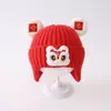Gorro Rojo para Bebé Otoño e Invierno Cálido Engrosado Tejido Suéter Gorro Niño y Niña Bebé Festivo de Año Nuevo Gorro de Lana