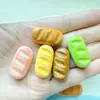 Acessórios de Resina de Pão de Coco Fatiado Simulado para DIY Case de Celular Feito à Mão Grampo de Cabelo Enfeite de Cabelo Chaveiro Adesivo para Copo d'Água