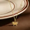 Collar de Mariposa con Goteo de Aceite Esmaltado para Mujer, Diseño de Nicho Estilo Palacio de Lujo Ligero, Elegante Cadena para Clavícula con Colgante de Color Degradado Perla