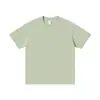 Camiseta de Manga Corta con Cuello Redondo de Algodón Puro de Peso Pesado 230g Marca de Moda Manga Larga Básica Holgada Color Sólido Unisex Capa Base