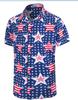 Amazon 2023 talla transfronteriza verano nuevo cárdigan top Día de la Independencia estampado digital camisa de hombre bolsillo