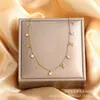 Cadena para Clavícula de Acero Inoxidable con Circonita, Estilo Europeo y Americano Simple y de Moda, Joyería Estilo Diosa, Venta Directa de Fábrica