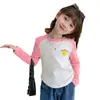 Camiseta Básica de Cuello Redondo para Niñas Moda Primavera y Otoño 2026 Manga Larga Popular para Niños y Bebés con Dobladillo Curvo