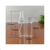 Botella rociadora de plástico transparente redonda de 60 ml con pulverizador fino para mascotas, loción para hombros redonda, muestra de alcohol líquido, subembotellada