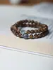 Fatias de Agarwood Kynam Naturais Contas Acessórios Originais Lótus Roxo Fumê de Duas Cabeças Contas de Ábaco Âmbar Pulseira Presente