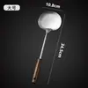 Juego de Espátula y Cuchara de Acero Inoxidable para Cocina Casera, Versión Engrosada con Mango de Madera, Juego de Utensilios Anti-Escaldaduras