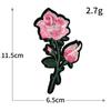 Parche de Tela Bordado Rosa Flor de Rosa Día de San Valentín Parche Bordado por Computadora Adhesivo DIY Parche Parche Ropa Parche Decorativo