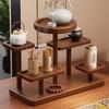 Porta-Copos Estilo Chinês Retrô Madeira Maciça Multicamadas Rack de Armazenamento para Xícaras de Chá Decoração de Mesa Ornamentos Rack de Exibição de Copos